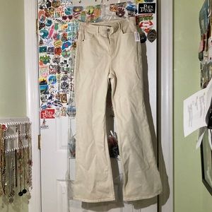 Old navy cream flare with a slight slit at bottom